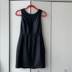 Fitted Black Faux Leather Mini Dress